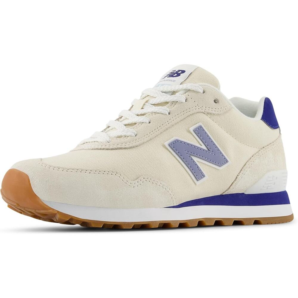 New Balance Cream and Purple Retro Athletic Sneakers